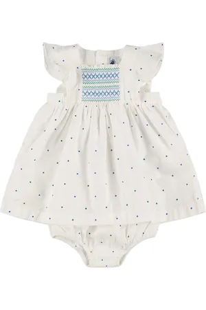 Petit Bateau Cotton Poplin Dress & Diaper Cover