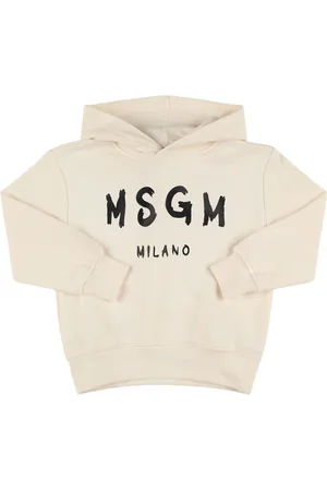Msgm Printed Cotton Hooded Sweatshirt