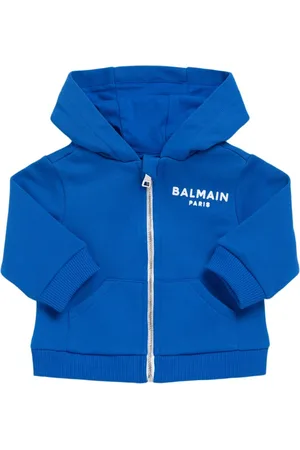 Balmain Printed Cotton Zip-up Sweatshirt