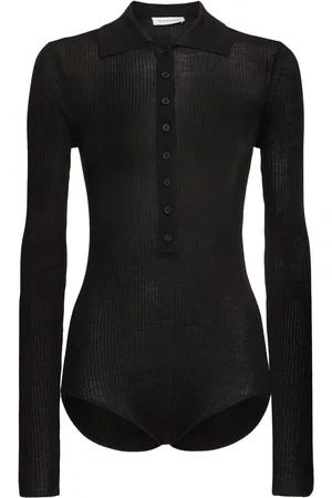 The Frankie Shop Solana Wool Blend Polo Bodysuit
