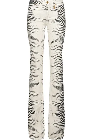 Roberto Cavalli Zebra Shiny Coated Stretch Drill Jeans