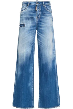 Dsquared2 Traveller Stretch Low Rise Wide Jeans