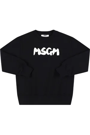 Msgm Printed Cotton Crewneck Sweatshirt