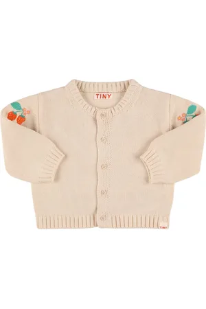 Tiny Cottons Embroidered Cotton Knit Cardigan
