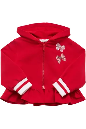 MONNALISA Printed Jersey Zip-up Hoodie