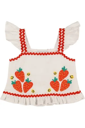 Stella McCartney Embroidered Cotton And Linen Top