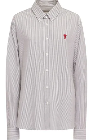 Ami Adc Striped Cotton Oxford Shirt