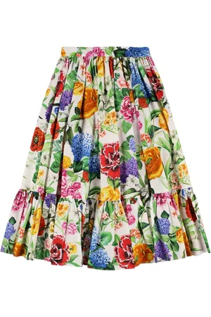 Dolce & Gabbana Printed Cotton Maxi Skirt