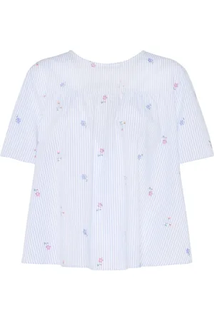 Max Mara Editta Embroidered Poplin Top
