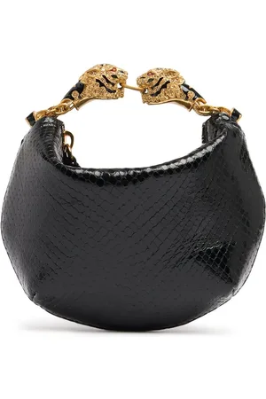 Roberto Cavalli Hobo Embossed Leather Top Handle Bag