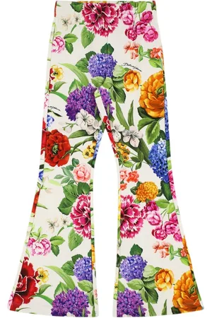 Dolce & Gabbana Printed Cotton Blend Flared Leggings