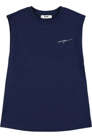 Msgm Printed Cotton Jersey Tank Top