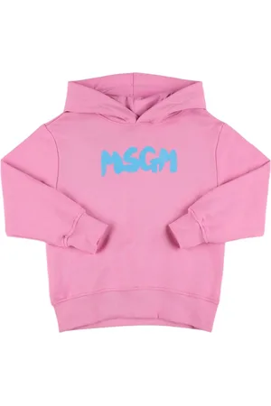 Msgm Printed Cotton Hooded Sweatshirt