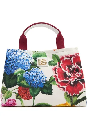 Dolce & Gabbana Printed Cotton & Leather Top Handle Bag