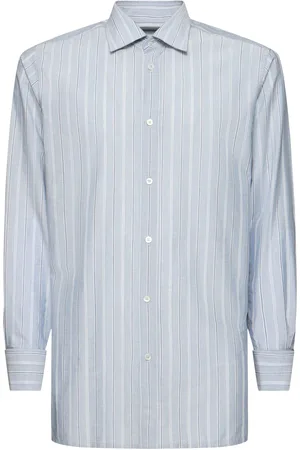 Maison Margiela Striped Cotton Long-sleeved Shirt