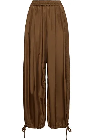 Serafini Washed Habotai Silk Wide Pants