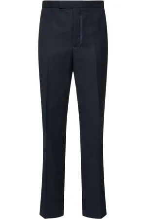Thom Browne Low Rise Cotton & Linen Backstrap Pants