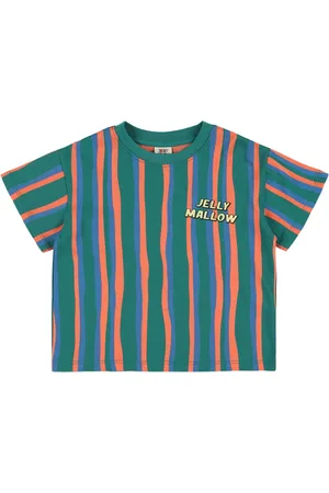 Jelly Mallow Stripe Print Cotton Jersey T-shirt