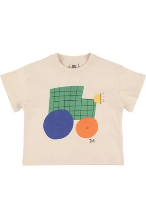 Jelly Mallow Tractor Print Cotton Jersey T-shirt