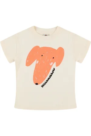 Jelly Mallow Dog Print Cotton Jersey T-shirt