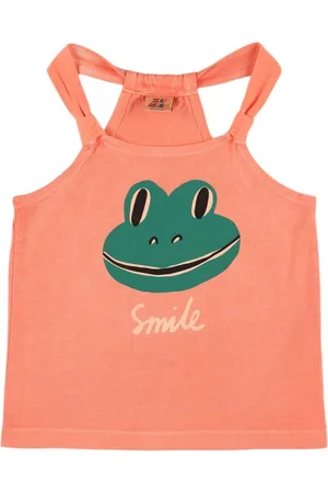 Jelly Mallow Frog Print Cotton Jersey Tank Top