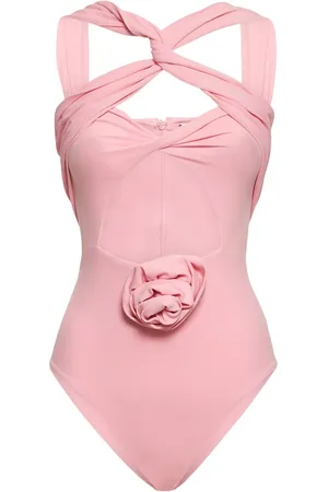 MAGDA BUTRYM Cutout Jersey Bodysuit W/ Flower