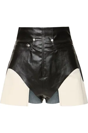 Rick Owens Dirt Coated Stretch Denim Shorts
