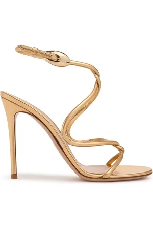 Gianvito Rossi 105mm Black Mamba Silk & Nappa Sandals