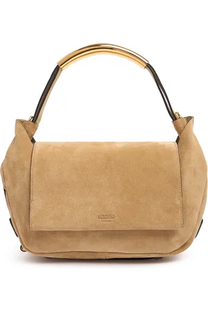 Moschino Handle Me Suede Shoulder Bag