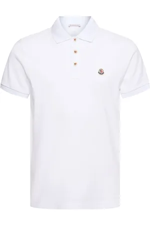 Moncler Logo Patch Cotton Polo Shirt