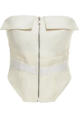DION LEE Zip-up Canvas Corset Top