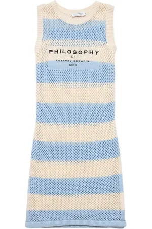 Philosophy Striped Cotton Macramé Dress