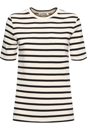 Jil Sander Logo Striped Cotton Jersey T-shirt