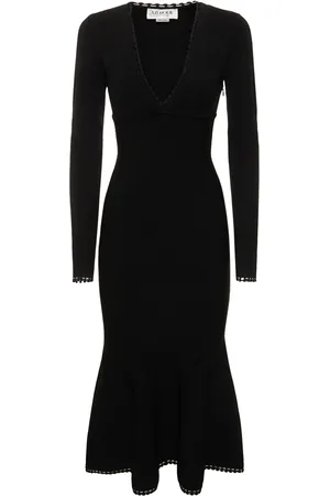 Victoria Beckham V-neck Viscose Blend Midi Dress