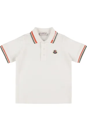Moncler Tricolour Trimmed Cotton Polo Shirt