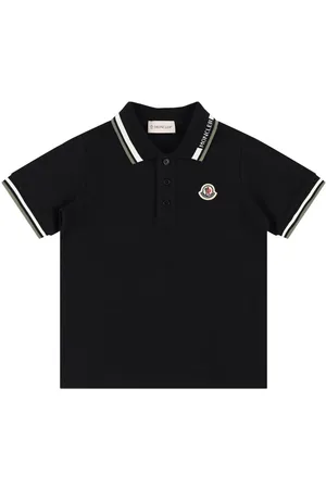 Moncler Tricolour Trimmed Cotton Polo Shirt