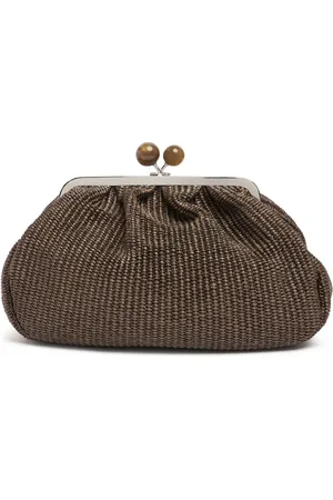 Max Mara Fortuna Raffia Effect Clutch