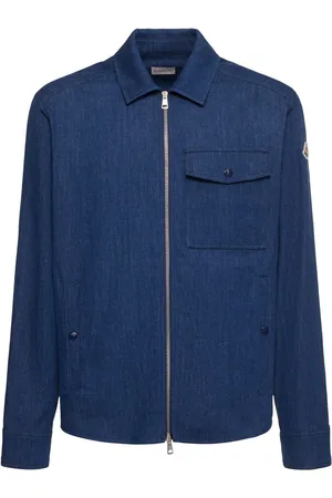 Moncler Cotton Blend Denim Zip-up Shirt