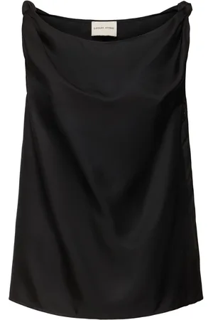 Loulou Studio Remy Sleeveless Draped Silk Top