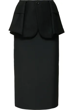 SACAI Suiting & Wool Melton Midi Skirt