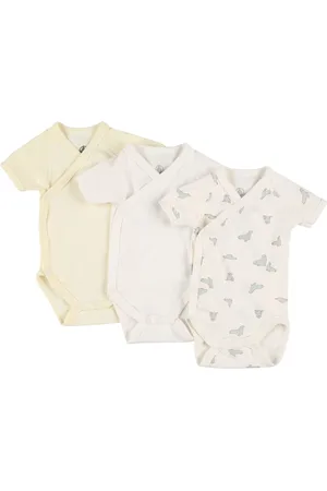 Petit Bateau Set Of 3 Printed Cotton Bodysuits