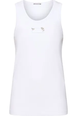 Moncler Beaded Embroidery Cotton Blend Tank Top