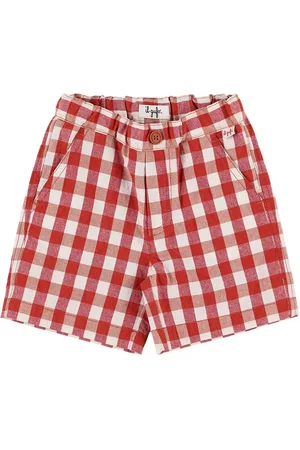 Il gufo Vichy Cotton Seersucker Shorts