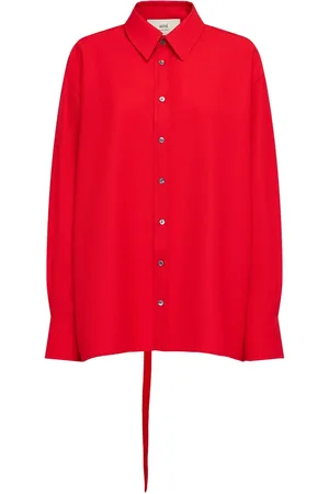 Ami Fluid Wool Canvas Oversized Shirt