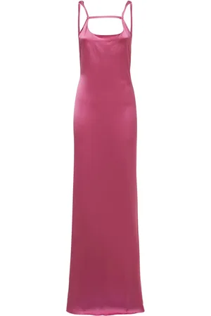 Jacquemus La Robe Mentalo Viscose Satin Long Dress