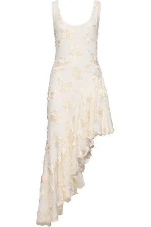 ROTATE Tanmieka Asymmetric Lace Ruffled Dress