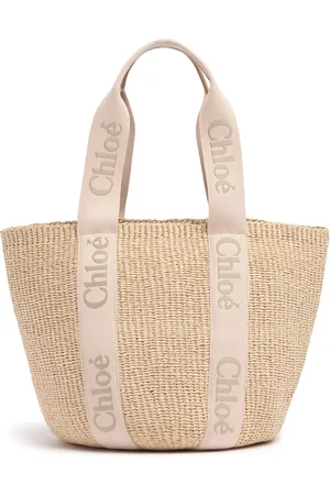 Chloé Large Woody Raffia Tote Bag