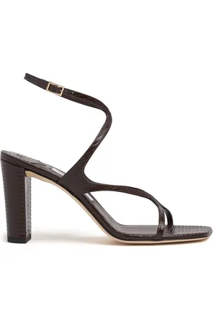 Jimmy Choo 85mm Azie Lizard Print Leather Sandals