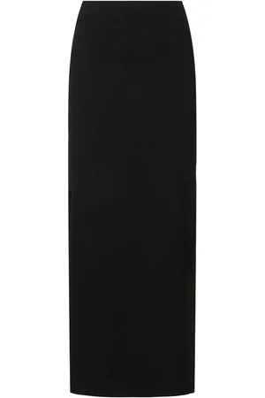 MATTEAU Wool Blend Crepe Long Skirt