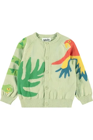 Molo Jacquard Knit Organic Cotton Cardigan